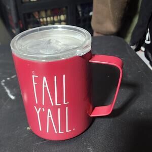 RAE DUNN EUC MAGENTA FAL Y'ALL INSULATED STAINLESS TUMBLER CUP 12 OZ